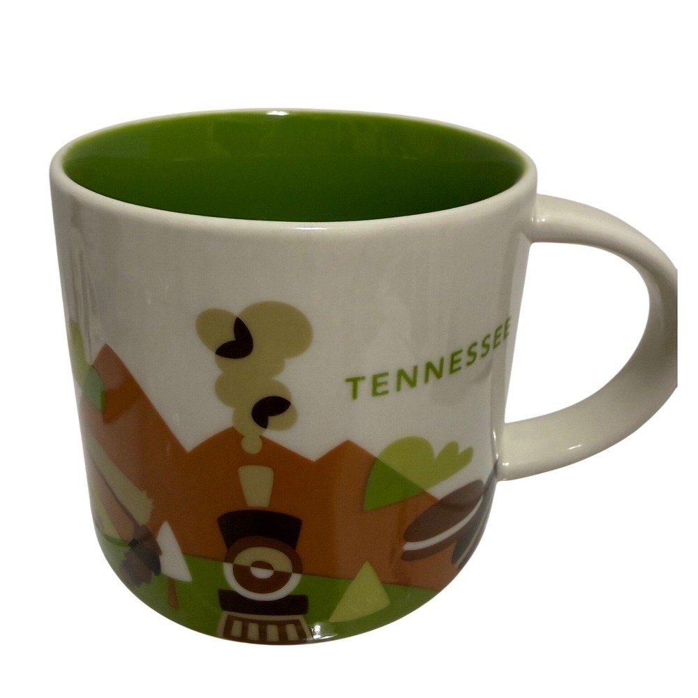Starbucks You Are Here Tennessee Coffee Mug 14oz 2015 CeramicCup Green White